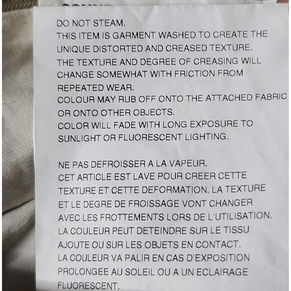 COMME DES GARCONS Curved Front Tailored Dart Jacket RO-J021 Khaki/Beige L NWOT - Picture 9 of 16